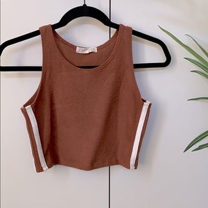 Rust cropped sport tank